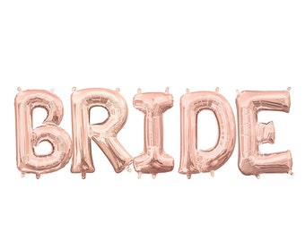 BRIDE Balloons, Rose Gold 34" BRIDE Balloon, Bride Banner, Wedding Decorations, Bride Balloon Letters, Bridal Shower Balloons, BRIDE, Gold