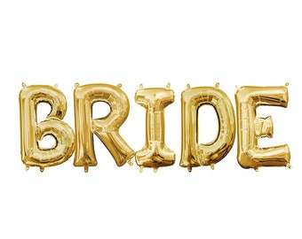 BRIDE Balloons Gold BRIDE Balloon Silver Bride Banner Wedding Decorations Bride Balloon Silver Bridal Shower Balloons Bachelorette Bride