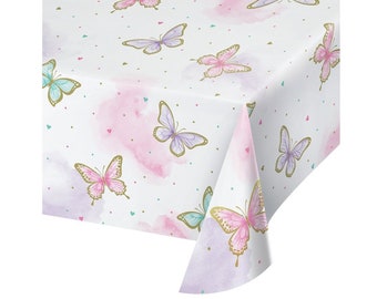 Butterfly Tablecloth, Pastel Butterfly, Butterfly Party, Butterfly Baby Shower, Butterfly Birthday, Butterfly Decor, Butterfly Table Cover