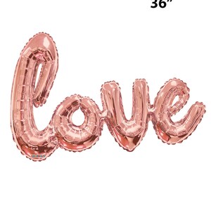 36&quot; Love Script Balloon, Bridal Shower Decor, Wedding Decor, Engagement Decor, Bachelorette Decor, Bridal Photo Prop, Foil Letter Balloon