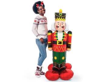 61" Nutcracker Balloon - Christmas Decoration, Christmas Party, Holiday Party, Merry Christmas, Christmas Soldier - *Air Only*