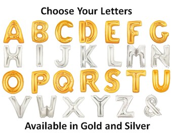 14" Custom Letter Balloons - Letter Balloon Banner Custom Balloons Birthday Party Decor Custom Bride Balloons Letter Banner Custom Phrase