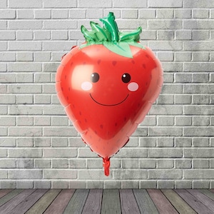 Strawberry Balloon 26" Strawberry Party Decorations Tutti Frutti Party Berry Sweet Party Strawberry Mylar Balloon Berry Birthday Shortcake