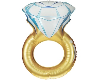 37" Engagement Ring Balloon Engagement Ring Bridal Shower Bachelorette Party Hen Party Bride Squad Diamond Ring Balloon Bride to Be