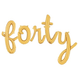 Script FORTY Balloons 40 Balloon Forty AF Balloon Hello 40 Decor 40th Birthday Balloons Decor 40 AF Balloon 40th Balloons 40th Decor Airfill