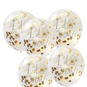 5 Hen Party Balloons, I DO CREW Balloons, Hen Party Confetti Balloons, Hen Party Decorations, Latex Confetti Balloons, Bridal Shower Decor