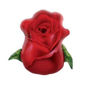 Red Rose Balloon 33&quot; Flower Balloon Flower Party Rose Bud Balloon Valentine&#39;s Day Balloon Love Balloon Its A Girl Baby Shower Floral Wedding