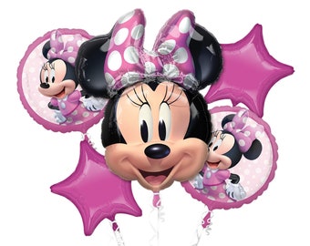 5x Ballon Feuille Minnie Mouse Disney Helium Ballon Anniversaire D'Enfant