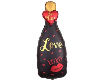 35" Champagne Bottle Balloon Wedding Balloon Champagne Balloon Bubbly Love XOXO Be Mine Valentines Day Balloon Engagement Party Balloons