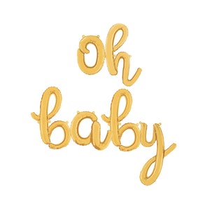 Script OH BABY Balloon Script Letter Balloons Cursive Oh Baby Balloon Baby Shower Balloons Baby Balloons Baby Shower Decor Gender Reveal