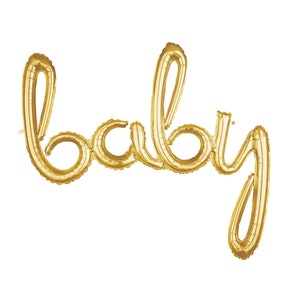 Gold Baby Balloon 39" Baby Shower Balloon Baby Shower Decorations Baby Balloon Letters Girl Baby Shower Baby Boy Shower Script Balloon Mylar