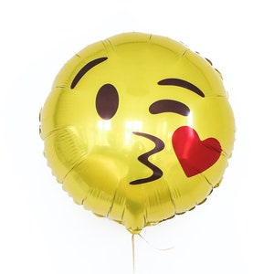 Kissing Emoji Balloon 18&quot; - Birthday Party - Celebration - Emoji Balloons - Kissing Heart Balloon