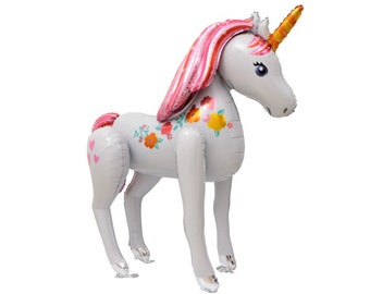 46" Unicorn AirWalker Balloon Unicorn Balloon Unicorn Theme Decorations Unicorn Birthday Party Unicorn Decor Baby Shower Balloon Rainbow