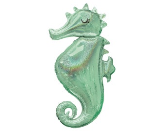 Seahorse Balloon 38" Under the Sea Theme Seahorse Balloons Mermaid Party Mermaid Balloons Under the Sea balloons Mermaid Theme Under the sea