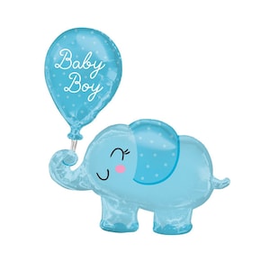 BABY BOY Balloons Baby Shower Balloons Gender Reveal Decor Oh Boy Balloon Banner Oh Baby Baby Balloons Its A Boy Balloons Elephant -31&quot; Tall