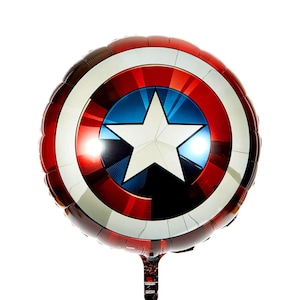 Captain America Balloon 28" - Marvel Birthday Decor, Avengers Balloon, Super Hero Party Balloon, Superhero Balloon, Avengers Party Theme