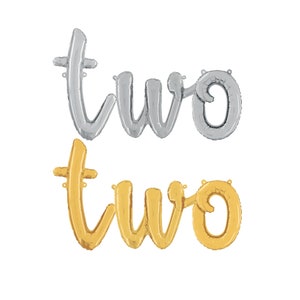 Script TWO Balloon Script Letter Balloons Cursive Two Balloon Two Cursive Balloon Second Birthday balloons 2nd Birthday Balloons Number 2