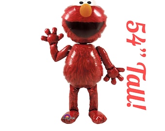 54" Elmo Balloon Elmo Birthday Party Decorations Airwalker Balloon Sesame Street Theme 1st Birthday Elmo Baby Shower Life Size Balloon