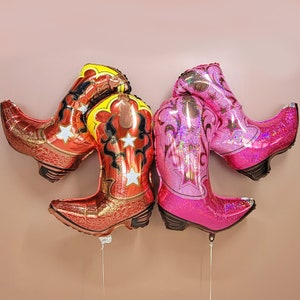 Boots Balloon 36&quot; - Western Party Decorations Cowboy Birthday Cowgirl Baby Shower Nashville Bachelorette Party Pink Boots Bridal Balloon