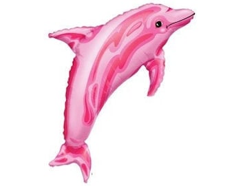 Pink Dolphin Balloon - 37" - Little Mermaid Party - Dolphin Balloon - Under the Sea Party - Mermaid Party - Animal - Pink Dolphin