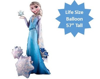 57" Elsa Balloon Frozen Theme Birthday Frozen Party Decorations  Life Size Princess Elsa Disney's Frozen Party Frozen Birthday Airwalker