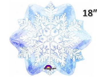 18" Snowflake Balloon - Frozen Winter Birthday Party Christmas Party - Photo Prop Backdrop - Snowflake Winter Decoration Let It Snow