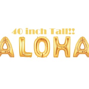Luau Party, Aloha Party, Tropical Decor, Pool Party, Luau Decor, Summer Party, Aloha Banner, Giant Gold Balloons, Letter Balloon, Gold Party