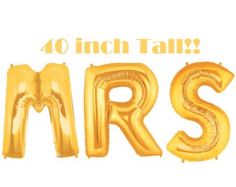 MRS Balloons, Bachelorette Party, Bridal Shower, Wedding Balloons, Gold Bridal Shower, Wedding Shower, Miss to Mrs Banner, Giant Balloons