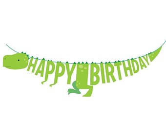 Dinosaur Birthday Banner - Dinosaur Party Decorations, T-Rex Birthday Banner, Dino Four, Three Rex, Dino Party, Jurassic Party, Bunting