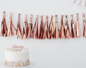 Rose Gold Tassel Garland, Rose Gold Garland, Hen Party Decor, Rose Gold Party Decor, Rose Gold Birthday Garland, Rose Gold Decoration