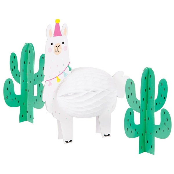 Llama Party Centerpiece - Llama Party Decorations, Cactus Party Decorations, Llama Birthday, Fiesta Party, Llama Party Decor