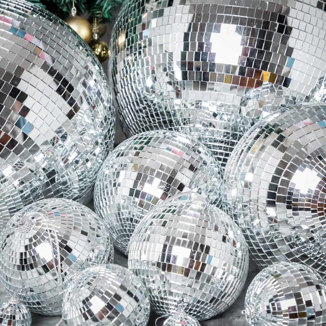 Disco Ball Headband - Vintage Silver Mirror Ball Headpiece For New Year's Eve, Disco Parties, Christmas, Festivals