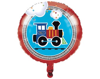 Train Balloon 18" - Train Party Train Birthday Baby Shower All Aboard Party Train Railroad Balloon Train Themed Party Train Party Supplies