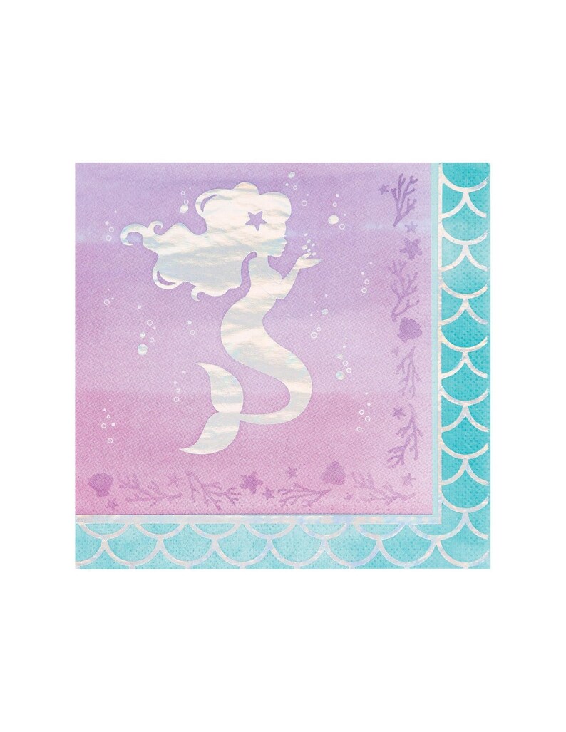 Mermaid Napkins Mermaid Party Decor Mermaid Bachelorette Mermaid Birthday Napkins Party Supplies Mermaid Party Napkins
