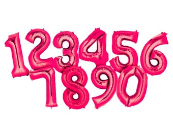 PINK Number Balloons 40" Giant Number Balloons Birthday Balloons Age Balloons Jumbo Number Balloons Balloons Birthday Party Anniversary