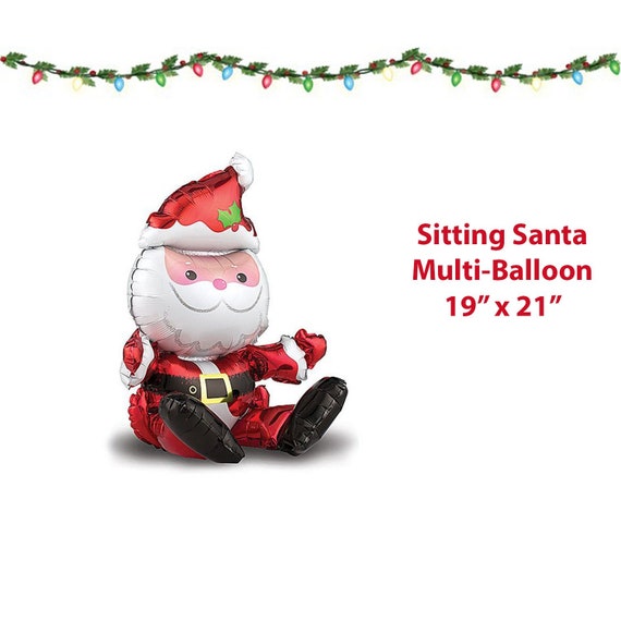 21" Sitting Santa Multi-Balloon - Christmas Party Balloon - Christmas Decorations - Santa Party Decorations - Sitting Balloon, Santa Claus
