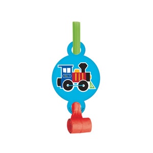 Train Party Favors – 8 Ct Blowouts | Train Birthday, Railroad Party, Choo Choo Theme, Train Baby Shower, Transportation Party Supplies