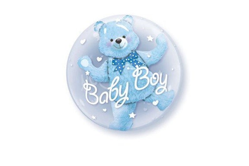 Baby Shower Gender Reveal Baby Boy Baby Shower Double Bubble Balloon Teddy Bear Party Decoration 24 Teddy Bear Baby Boy Balloon