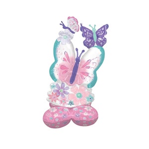 44&quot; Butterfly Birthday Balloon Butterfly Balloons Butterfly Party Pastel Balloons Fairy Rainbow Butterfly Theme Birthday Balloon Mylar