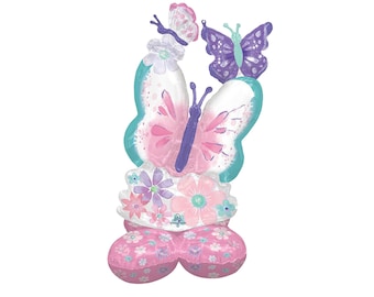 44" Butterfly Birthday Balloon Butterfly Balloons Butterfly Party Pastel Balloons Fairy Rainbow Butterfly Theme Birthday Balloon Mylar