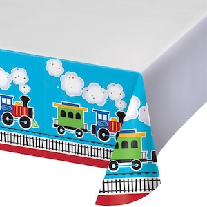 Train Party Tablecloth - Train Birthday, Train Party Supplies, Train Party Decorations, Train Birthday Decorations, Choo Choo Train Party
