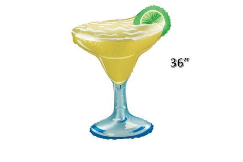 May include: A 36-inch yellow and blue inflatable margarita glass with a green lime wedge.