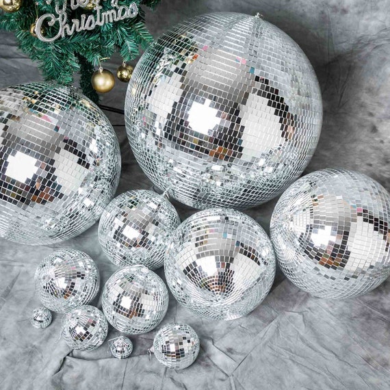 40 Pcs Disco Balls Ornaments Silver Mini Disco Balls Reflective Mirror Ball  Cake Decoration 70s Disco Party for Christmas Holiday Party Decor 3 Sizes