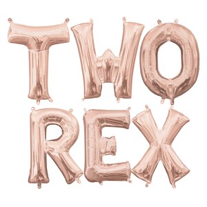 Two Rex Banner, 2nd Birthday Decor, Dinosaur Birthday Decorations, Two Rex Dinosaur Party Balloon Banner, Two Rex Birthday - 16in Tall bild 7