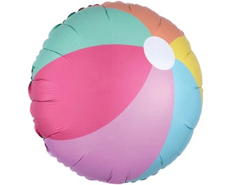 18" Beach Ball Balloon - Pool Party Balloon, Beach Party Decoration, Luau Party, Tropical Party Decoration, Summer Party Balloon, Birthday