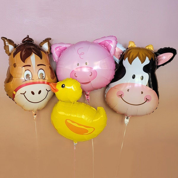 Farm Animal Balloons - Farm Birthday Decorations, Farm Animal Balloons, Barnyard Bash, Farm Party Balloons, Cowboy Birthday Balloons