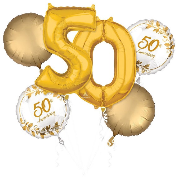 50th Anniversary Balloons Bouquet Fiftieth Anniversary Balloons