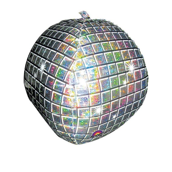 Disco Ball Balloon Rainbow Disco Ball Mylar Dance Party Disco Party Disco  Fever 70's Party 15 Inch Mylar Balloon 70s Party Disco Balloon 