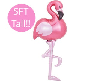 5FT Jumbo Flamingo Balloon - Flamingo Birthday Party, Tropical Balloon Garland, Lets Flamingle Party Theme, Beach Party, Tropical Theme -60"