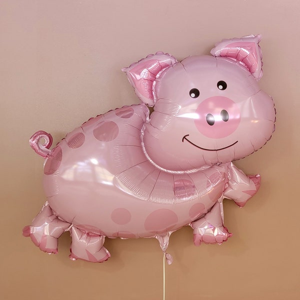 35" Pig Balloon - Farm Party Balloons, Pig Birthday, Farm Theme Party, Animal Theme, Barnyard Bash, Farm Animal Balloons, Barnyard Birthday